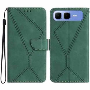 For Infinix Smart 10 Plus 4G Stitching Embossed Leather Phone Case(Green)