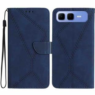 For Infinix Smart 10 Plus 4G Stitching Embossed Leather Phone Case(Blue)