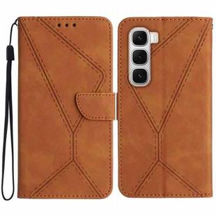 For Infinix Hot 60 4G / 60i 4G Stitching Embossed Leather Phone Case(Brown)