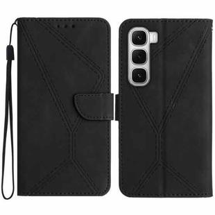 For Infinix Hot 60 4G / 60i 4G Stitching Embossed Leather Phone Case(Black)