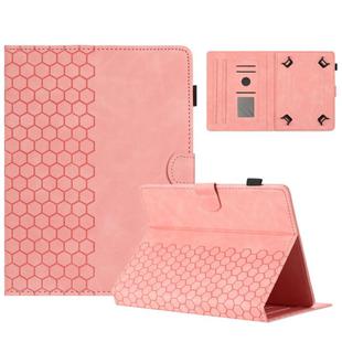 8 inch Honeycomb Embossed Leather Smart Tablet Case(Pink)