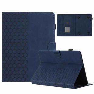 10 inch Honeycomb Embossed Leather Smart Tablet Case(Blue)