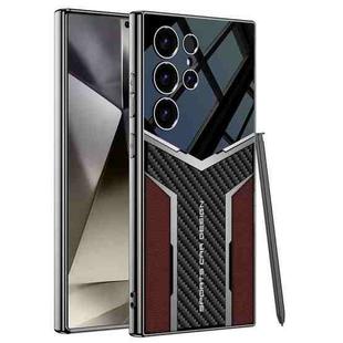For Samsung Galaxy S24 Ultra 5G GKK Plating TPU + Leather Future Full Coverage Phone Case, Without Pen(Red)