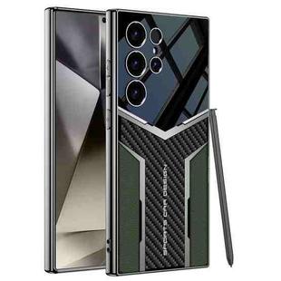 For Samsung Galaxy S24 Ultra 5G GKK Plating TPU + Leather Future Full Coverage Phone Case, Without Pen(Green)