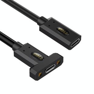 USB4 Type-C Female to Type-C Female Ear Screw Fixed Panel Extension Cable, Length:1m