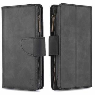 For Samsung Galaxy A31 Skin Feel Detachable Magnetic Zipper Horizontal Flip PU Leather Case with Multi-Card Slots & Holder & Wallet & Photo Frame & Lanyard(Black)