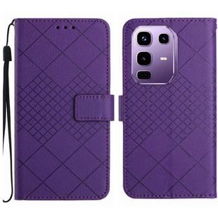 For Infinix Note 50 Pro+ 5G Rhombic Grid Texture Leather Phone Case(Purple)
