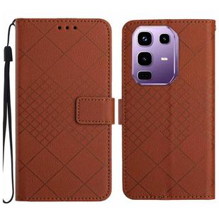For Infinix Note 50 Pro+ 5G Rhombic Grid Texture Leather Phone Case(Brown)