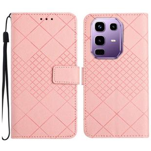 For Infinix Note 50 Pro+ 5G Rhombic Grid Texture Leather Phone Case(Pink)