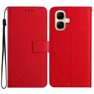 For Infinix Smart 10 4G / Tecno Pop 10 Rhombic Grid Texture Leather Phone Case(Red)