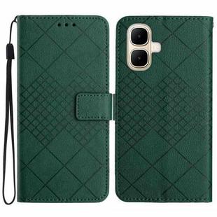 For Infinix Smart 10 4G / Tecno Pop 10 Rhombic Grid Texture Leather Phone Case(Green)