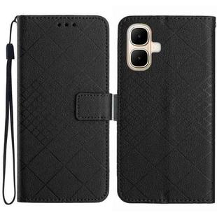 For Infinix Smart 10 4G / Tecno Pop 10 Rhombic Grid Texture Leather Phone Case(Black)