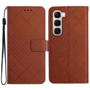 For Infinix Hot 60 4G / 60i 4G Rhombic Grid Texture Leather Phone Case(Brown)