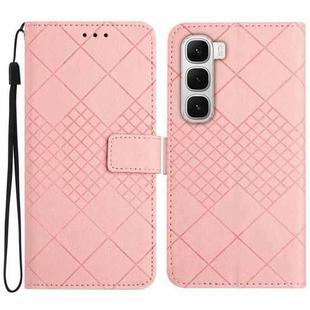 For Infinix Hot 60 4G / 60i 4G Rhombic Grid Texture Leather Phone Case(Pink)