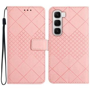 For Infinix Hot 60 Pro+ 4G Rhombic Grid Texture Leather Phone Case(Pink)