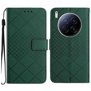 For Tecno Camon 40 Premier Rhombic Grid Texture Leather Phone Case(Green)