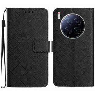 For Tecno Camon 40 Premier Rhombic Grid Texture Leather Phone Case(Black)