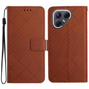 For Tecno Pova 7 5G Rhombic Grid Texture Leather Phone Case(Brown)