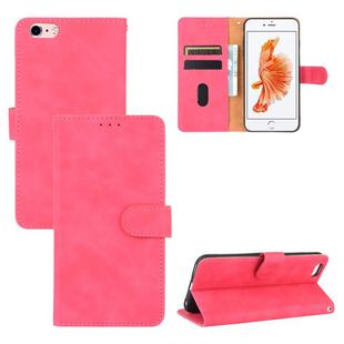 For iPhone 6 Plus & 6s Plus Solid Color Skin Feel Magnetic Buckle Horizontal Flip Calf Texture PU Leather Case with Holder & Card Slots & Wallet(Rose Gold)