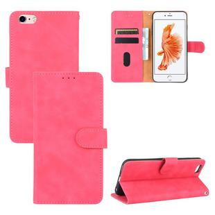 For iPhone 6 & 6s Solid Color Skin Feel Magnetic Buckle Horizontal Flip Calf Texture PU Leather Case with Holder & Card Slots & Wallet(Rose Gold)