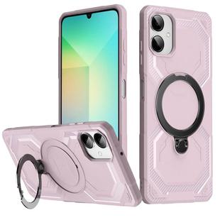 For Samsung Galaxy A06 4G Frosted MagSafe Holder Phone Case(Pink)