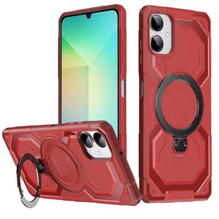 For Samsung Galaxy A06 4G Frosted MagSafe Holder Phone Case(Red)