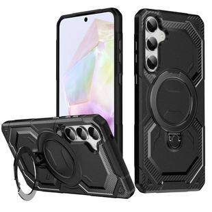 For Samsung Galaxy A35 5G Frosted MagSafe Holder Phone Case(Black)