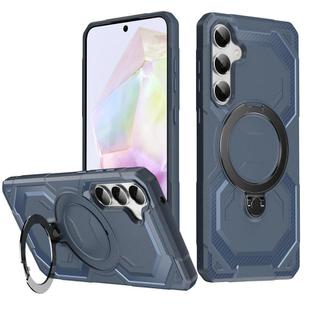 For Samsung Galaxy A35 5G Frosted MagSafe Holder Phone Case(Blue)