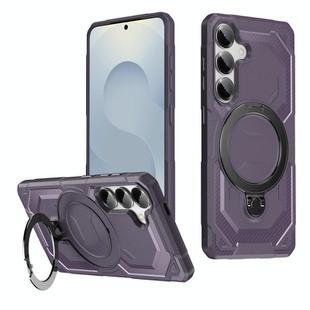 For Samsung Galaxy S25 5G Frosted MagSafe Holder Phone Case(Purple)