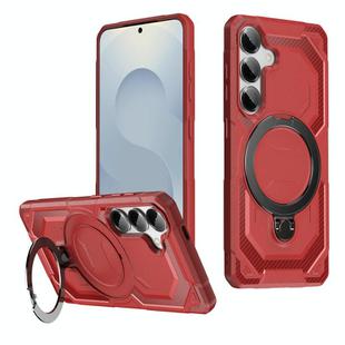 For Samsung Galaxy S25+ 5G Frosted MagSafe Holder Phone Case(Red)
