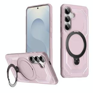 For Samsung Galaxy S24+ 5G Frosted MagSafe Holder Phone Case(Pink)