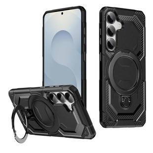For Samsung Galaxy S24+ 5G Frosted MagSafe Holder Phone Case(Black)