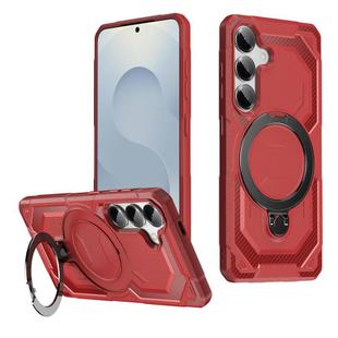 For Samsung Galaxy S24+ 5G Frosted MagSafe Holder Phone Case(Red)