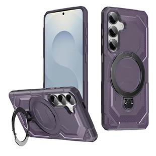 For Samsung Galaxy S24+ 5G Frosted MagSafe Holder Phone Case(Purple)
