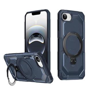 For iPhone 16e Frosted MagSafe Holder Phone Case(Blue)
