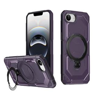 For iPhone 16e Frosted MagSafe Holder Phone Case(Purple)
