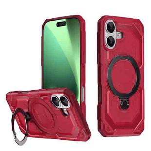 For iPhone 17 Frosted MagSafe Holder Phone Case(Red)