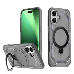 For iPhone 17 Frosted MagSafe Holder Phone Case(Grey)