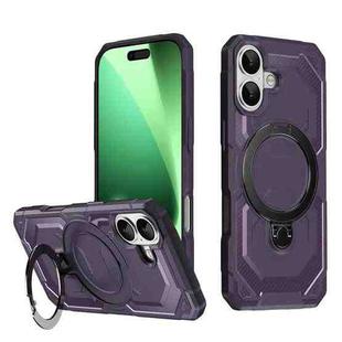 For iPhone 17 Frosted MagSafe Holder Phone Case(Purple)