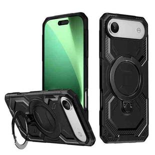 For iPhone 17 Air Frosted MagSafe Holder Phone Case(Black)