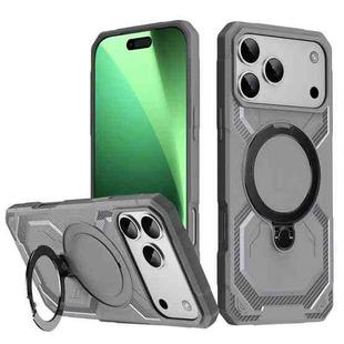 For iPhone 17 Pro Max Frosted MagSafe Holder Phone Case(Grey)