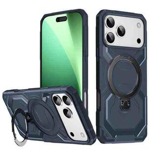 For iPhone 17 Pro Max Frosted MagSafe Holder Phone Case(Blue)