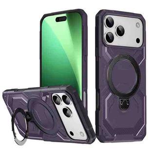 For iPhone 17 Pro Max Frosted MagSafe Holder Phone Case(Purple)