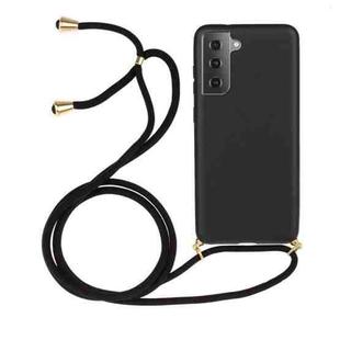 For Samsung Galaxy S25+ 5G Wheat Straw Material Hybrid TPU Phone Case with Lanyard(Black)