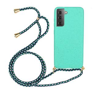 For Samsung Galaxy S25+ 5G Wheat Straw Material Hybrid TPU Phone Case with Lanyard(Green)