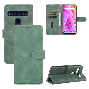 For TCL 10L Solid Color Skin Feel Magnetic Buckle Horizontal Flip Calf Texture PU Leather Case with Holder & Card Slots & Wallet(Green)