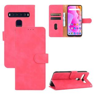 For TCL 10L Solid Color Skin Feel Magnetic Buckle Horizontal Flip Calf Texture PU Leather Case with Holder & Card Slots & Wallet(Rose Red)