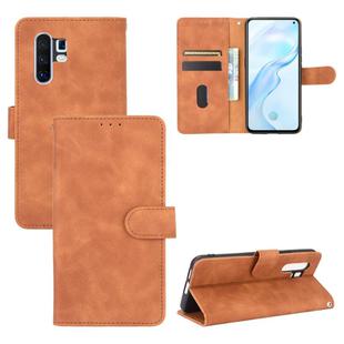 For Vivo X30 Pro Solid Color Skin Feel Magnetic Buckle Horizontal Flip Calf Texture PU Leather Case with Holder & Card Slots & Wallet(Brown)