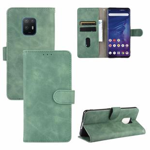 For Fujitsu Arrows 5G (F-51A) Solid Color Skin Feel Magnetic Buckle Horizontal Flip Calf Texture PU Leather Case with Holder & Card Slots & Wallet(Green)