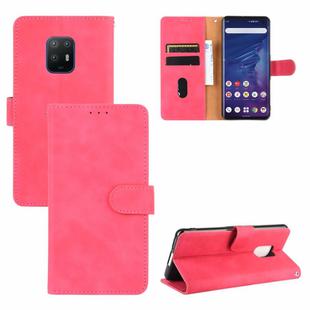 For Fujitsu Arrows 5G (F-51A) Solid Color Skin Feel Magnetic Buckle Horizontal Flip Calf Texture PU Leather Case with Holder & Card Slots & Wallet(Rose Red)